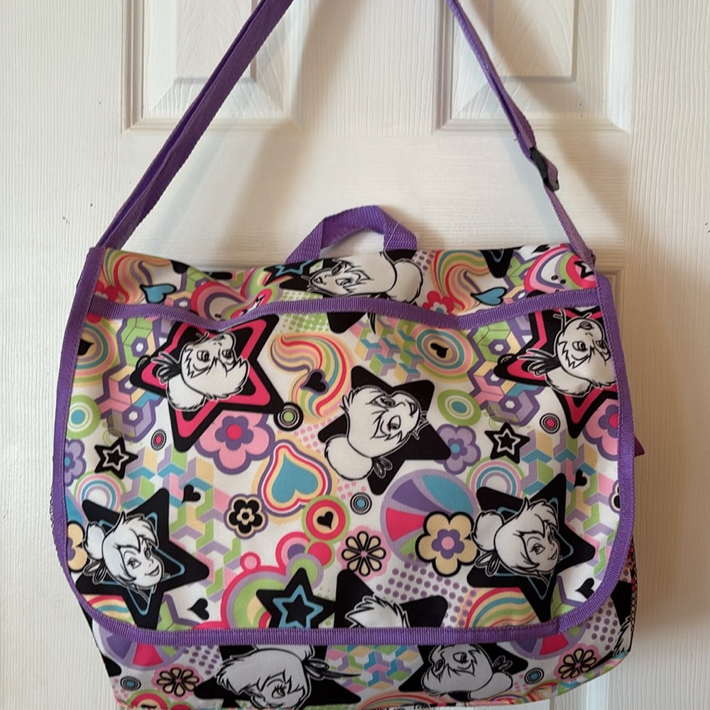 Messenger bag Tinkerbell 15” x 10” Disney adjustable strap velcro closure GDC